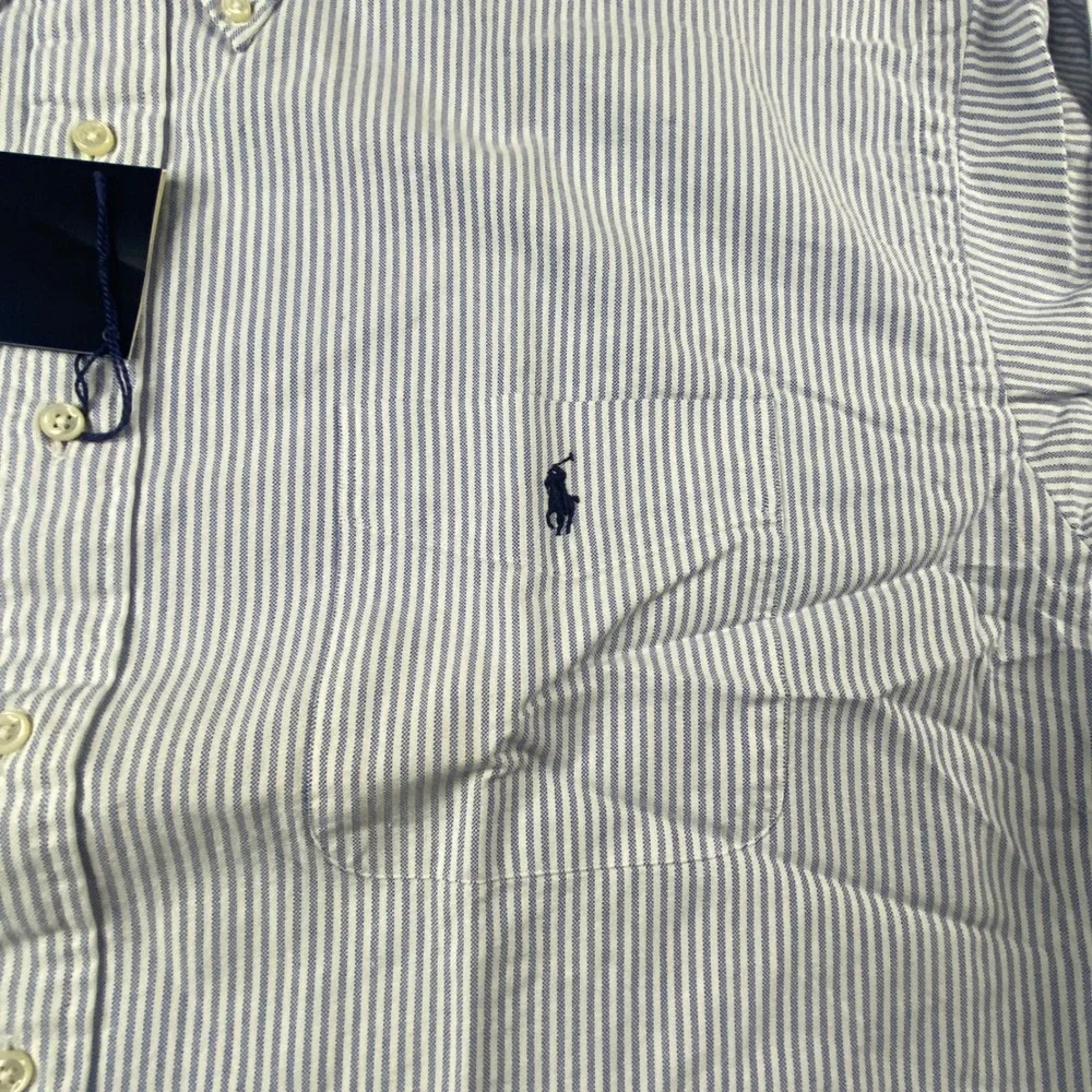Polo Ralph Lauren Big Shirt Mens XXL Blue White Striped Oxford Button Down NWT